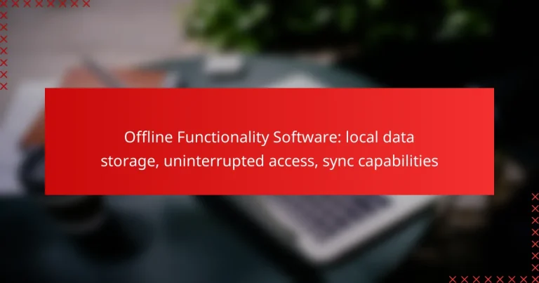 Offline Functionality Software: local data storage, uninterrupted access, sync capabilities