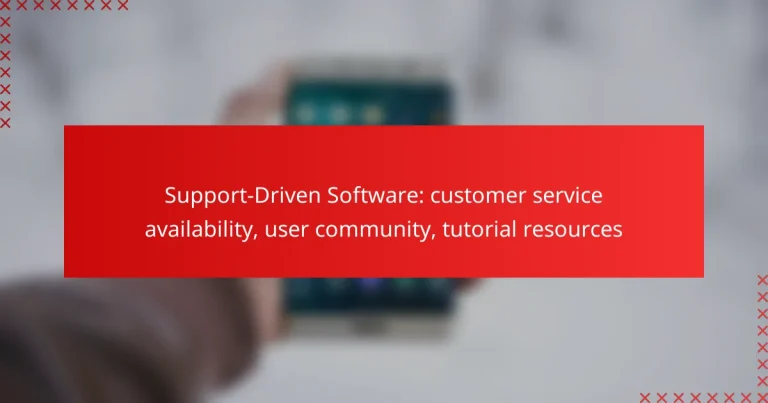 Support-Driven Software: customer service availability, user community, tutorial resources