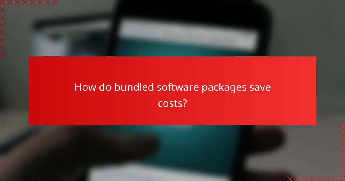 How do bundled software packages save costs?