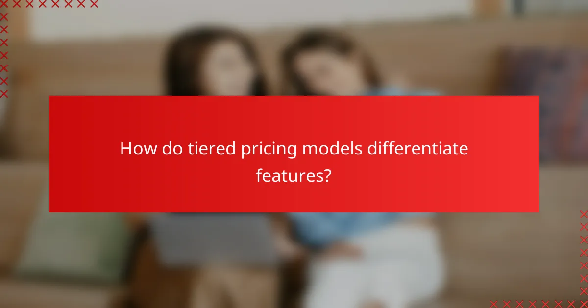 How do tiered pricing models differentiate features?
