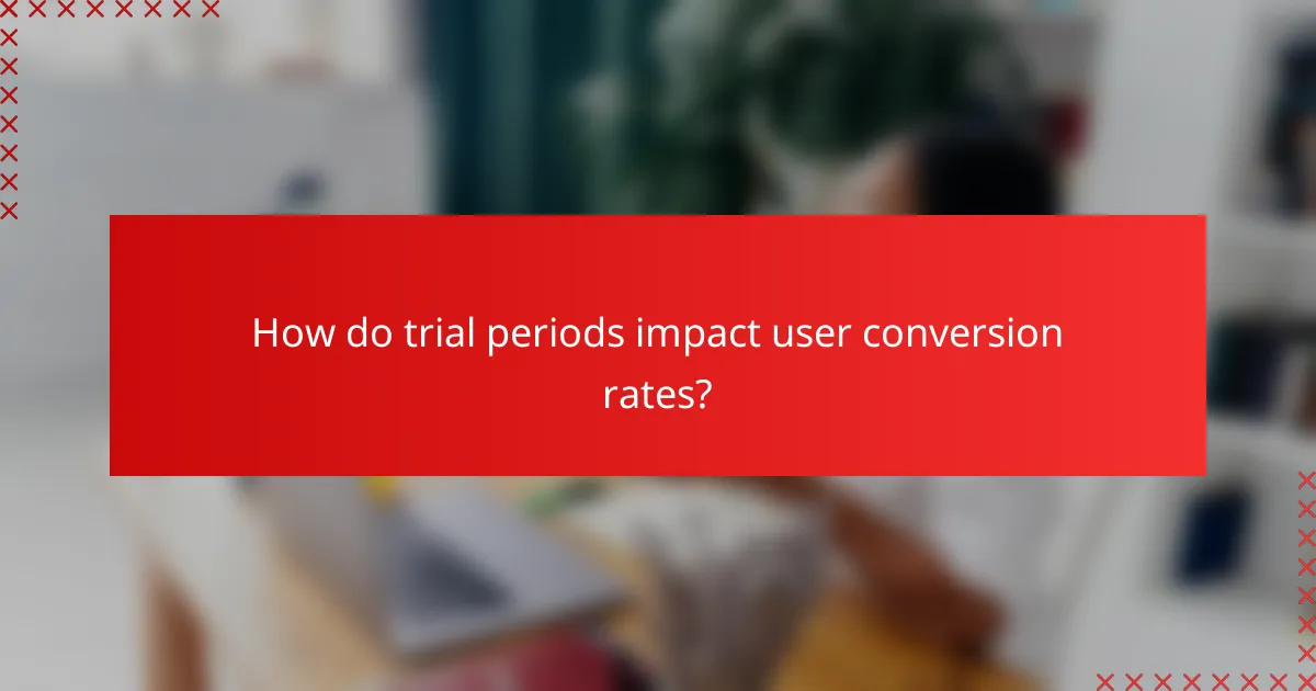 How do trial periods impact user conversion rates?