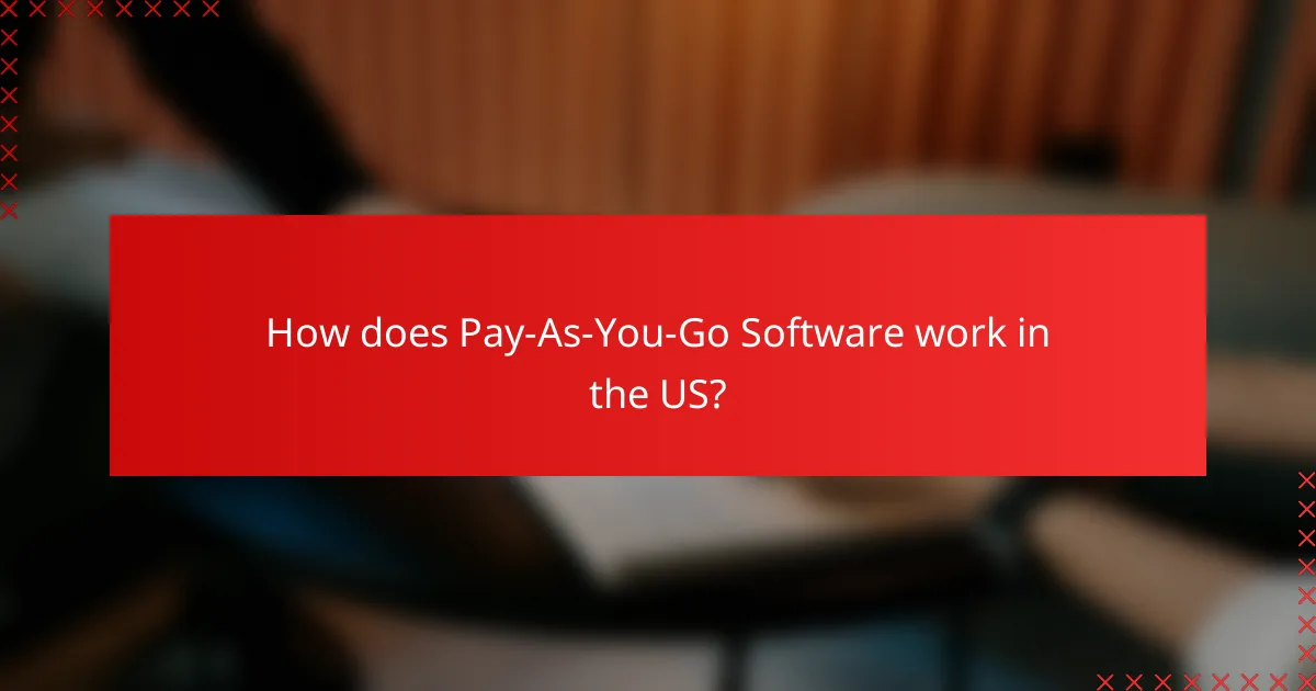 How does Pay-As-You-Go Software work in the US?