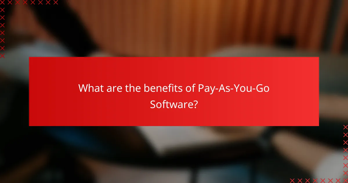 What are the benefits of Pay-As-You-Go Software?