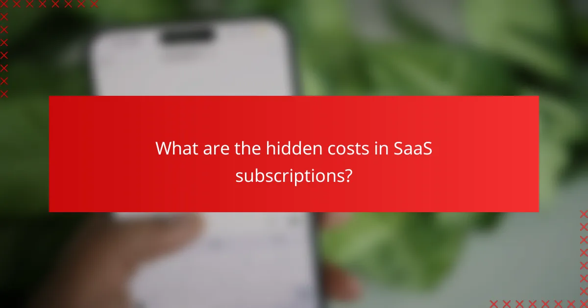 What are the hidden costs in SaaS subscriptions?