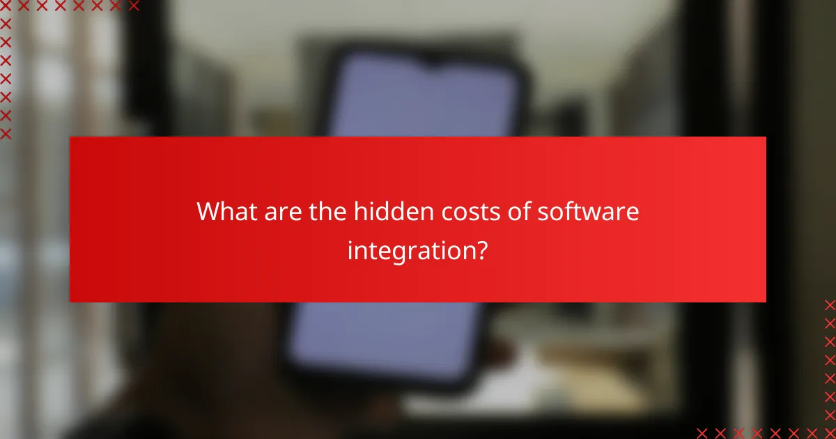 What are the hidden costs of software integration?