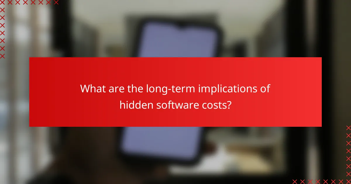 What are the long-term implications of hidden software costs?
