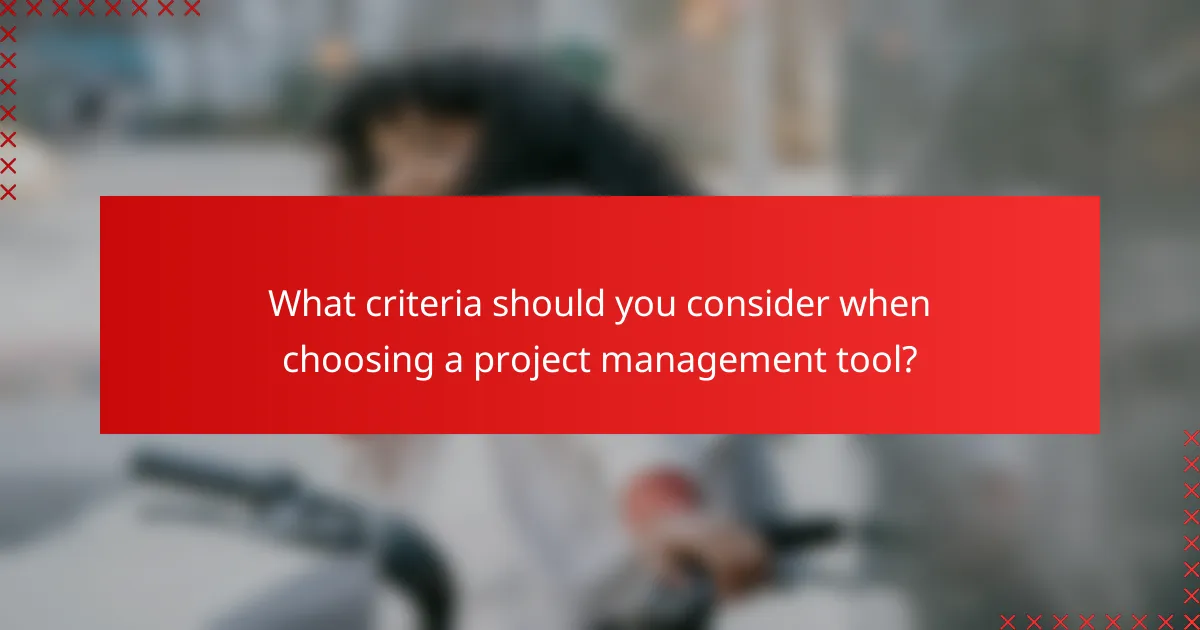What criteria should you consider when choosing a project management tool?
